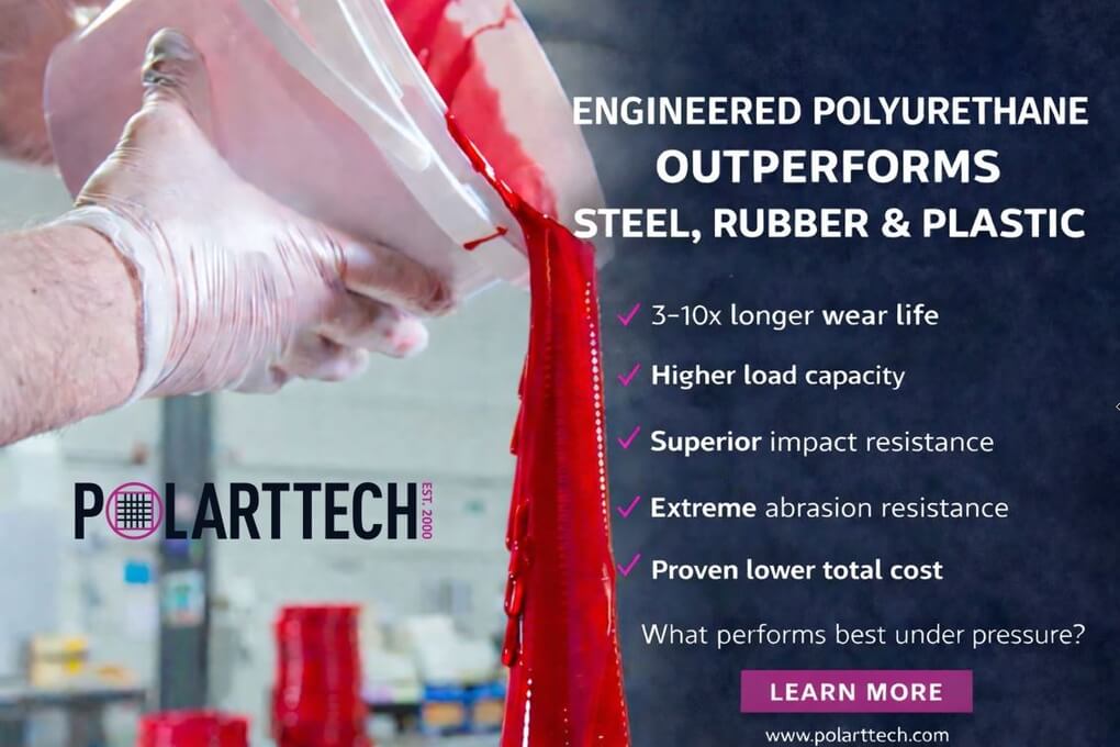 Polyurethane outperforms steel, rubber and plastic in demanding industrial applications